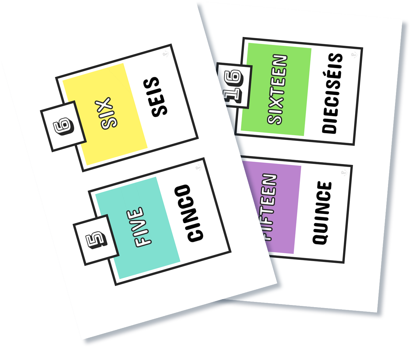 Bilingual Classroom | English Spanish numbers Vocabulary | Free Printable Flashcards for Kids