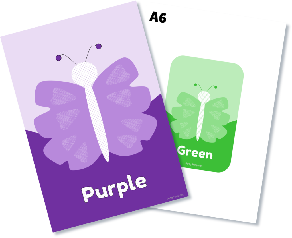 Free Classroom poster and flashcards templates, learning colors, editable PowerPoint templates for kindergarten
