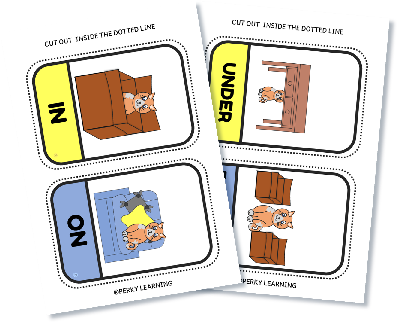 Free Grammar prepositions Flashcards for kids