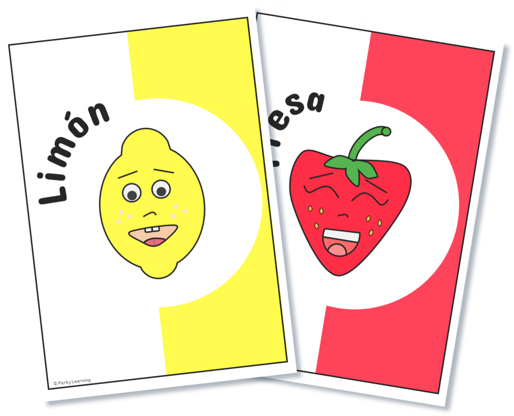 Free Printables Spanish fruits posters for kids