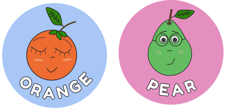 Free Cute Educational Stickers for Kids, Digital fruits stickers