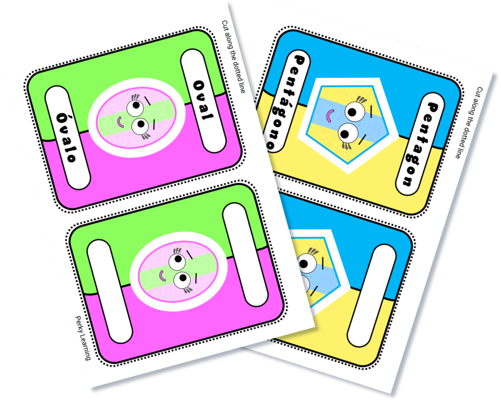 Free Bilingual Shapes flashcards for kids
