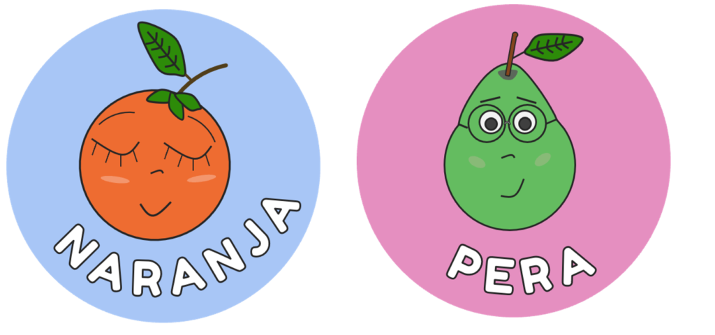 Free Spanish fruits digital stickers