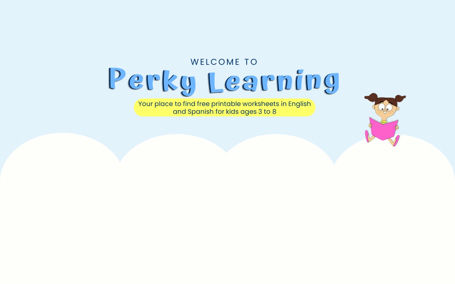 Perky Learning free English and Spanish printables worksheets for kids ages 3 to 8